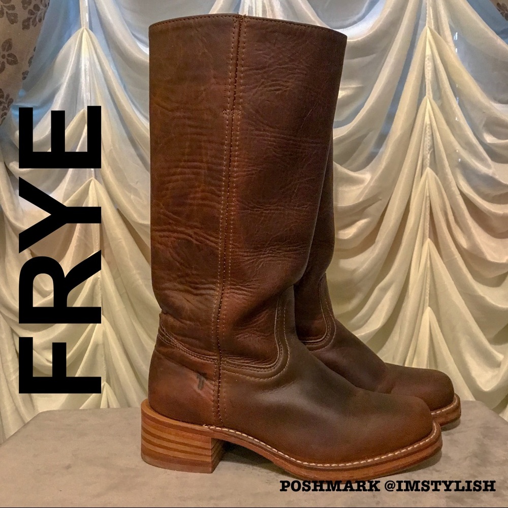 EUC Frye Campus 14L Boots Dark Brown Distressed